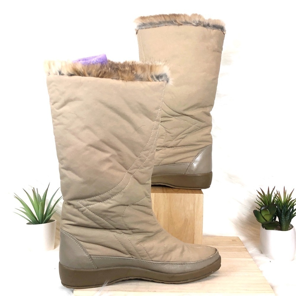 Diadora Vintage Women's Beige Fur Lined Winter Boots Made in Italy‎ Size 40 - Picture 7 of 7